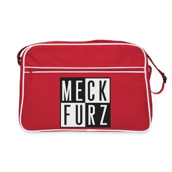 MeckFurz Typo Grid, Politik, bundeskanzler - Retro Tasche - Rot/Weiß - Vorne