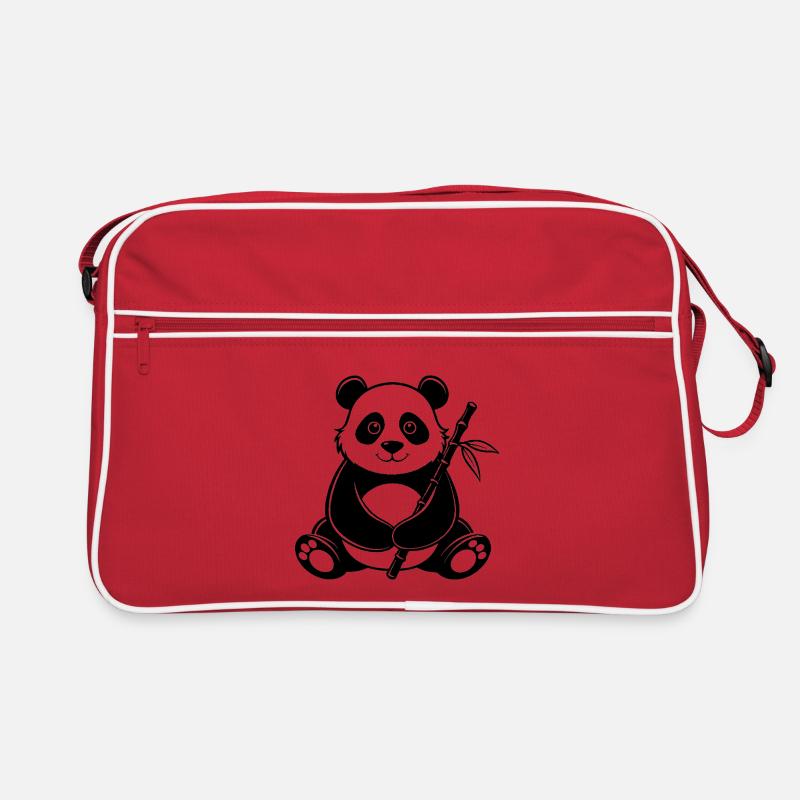 Panda avec du bambou Sac Retro