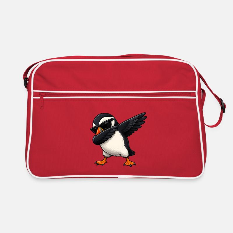 Dabbing Papageientaucher Retro Tasche