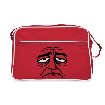 Mürrisches Trauriges Enttäuschtes Gesicht Lustig - Sac Retro - rouge/blanc - Devant