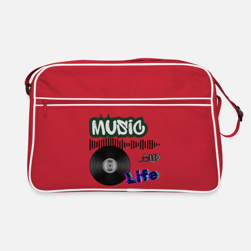 Vinyl - Retro Tasche - Rot/Weiß