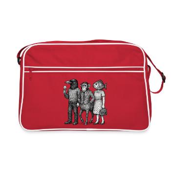 Surreal Animal Family in Formal Attire - Retro Bag - red/white - Front