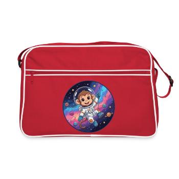 Un astronaute singe dans l’espace stellaire - Sac Retro - rouge/blanc - Devant