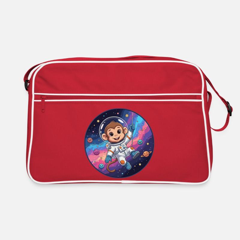 Un astronaute singe dans l’espace stellaire Sac Retro
