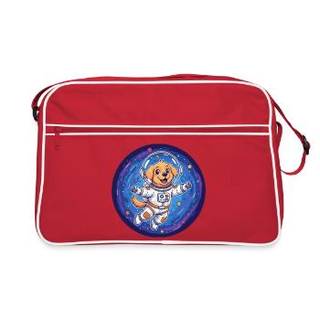 Chien de l’espace en combinaison d’astronaute - Sac Retro - rouge/blanc - Devant