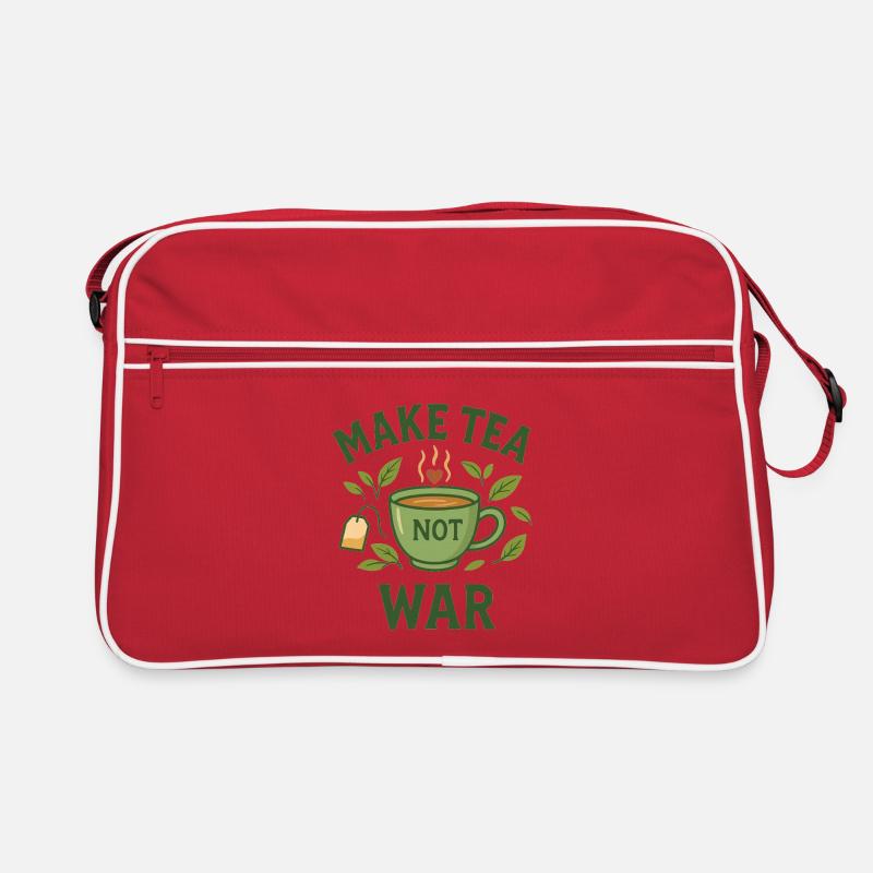 Make Tea Not War – It's Tea - Time Retro Tasche