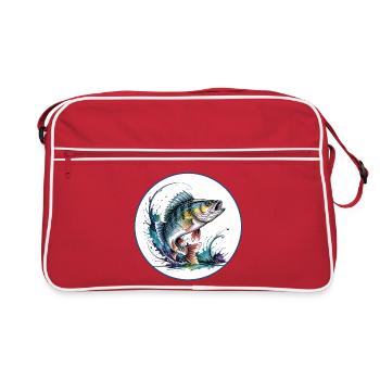 Perch Fishing - Retro Bag - red/white - Front