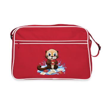 Otter with Cooking Recipes Cards - Retro Bag - red/white - Front