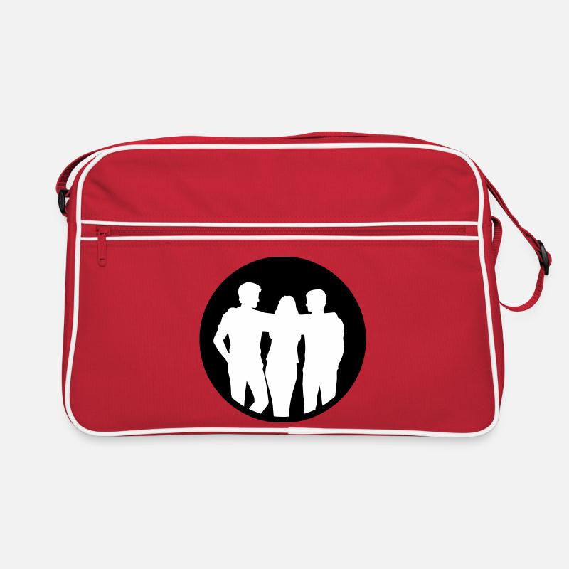 People Group Silhouette Friends Team Together Retro Bag