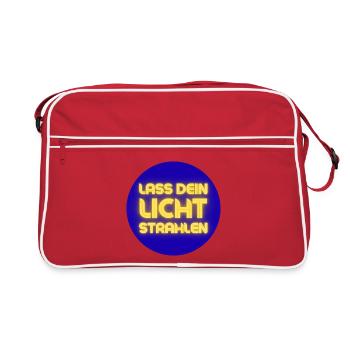 Lass Dein Licht Strahlen Neon - Retro Tasche - Rot/Weiß - Vorne