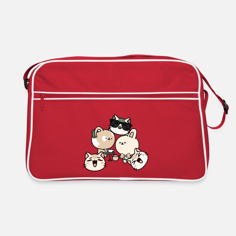 Kawaii Coffee Break: Cat with Hearing Aid Retro Bag