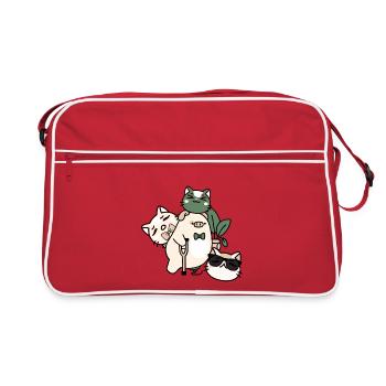 Dapper Kawaii Pig: Crutch and Prosthesis - Retro Bag - red/white - Front