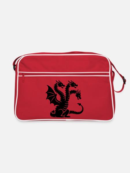 Drache - Retro Tasche - Rot/Weiß
