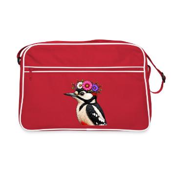 Pic avec décoration florale - Sac Retro - rouge/blanc - Devant