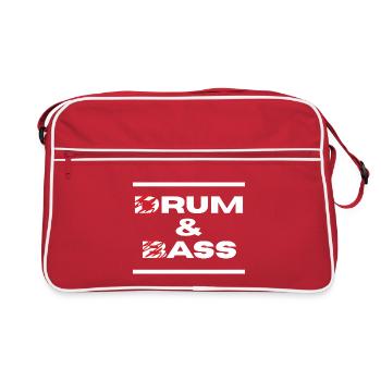 Drum & Bass / Rum & Ass (lettres blanches) - Sac Retro - rouge/blanc - Devant