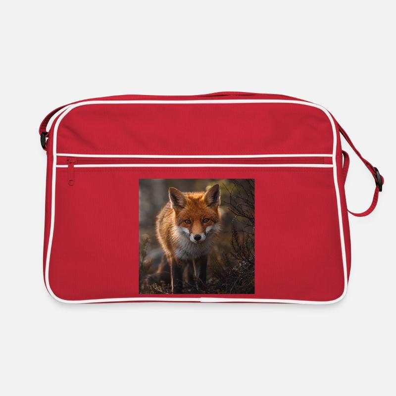 Fuchs in einer Waldlichtung Retro Tasche