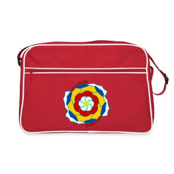 Mandala floral circulaire coloré - Sac Retro - rouge/blanc - Devant
