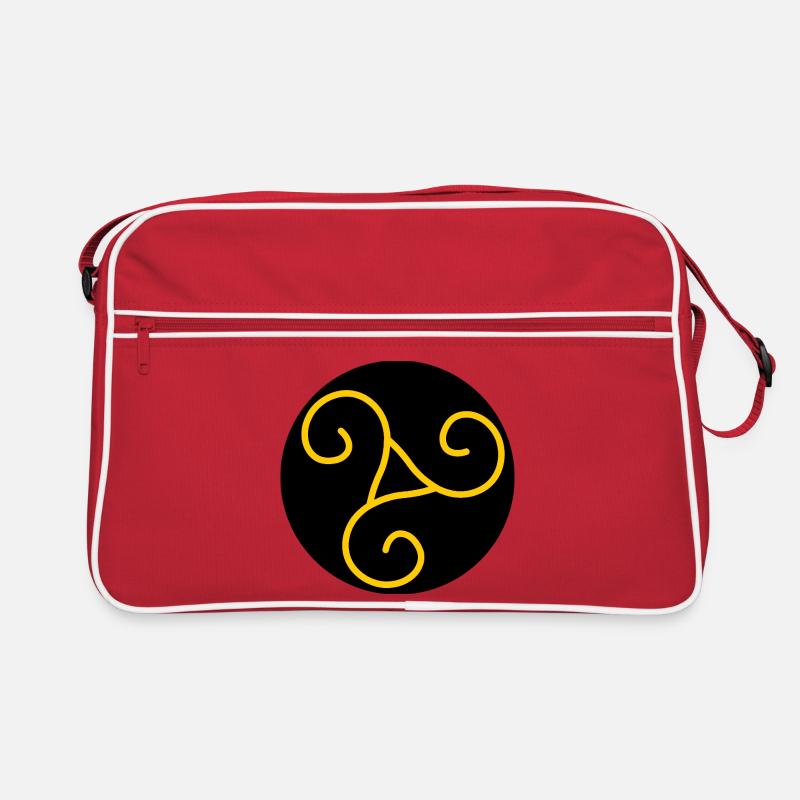 Gelber auf schwarzem Triskel-Schmuck Retro Tasche