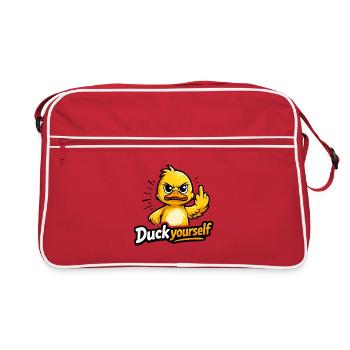 Cheeky duck with attitude - Retro Bag - red/white - Front