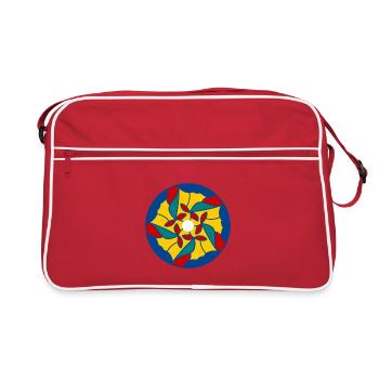 Mandalas Verre Coloré Pétales - Sac Retro - rouge/blanc - Devant