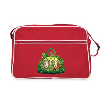 Cuddly gang in the jungle basket - Retro Bag - red/white - Front