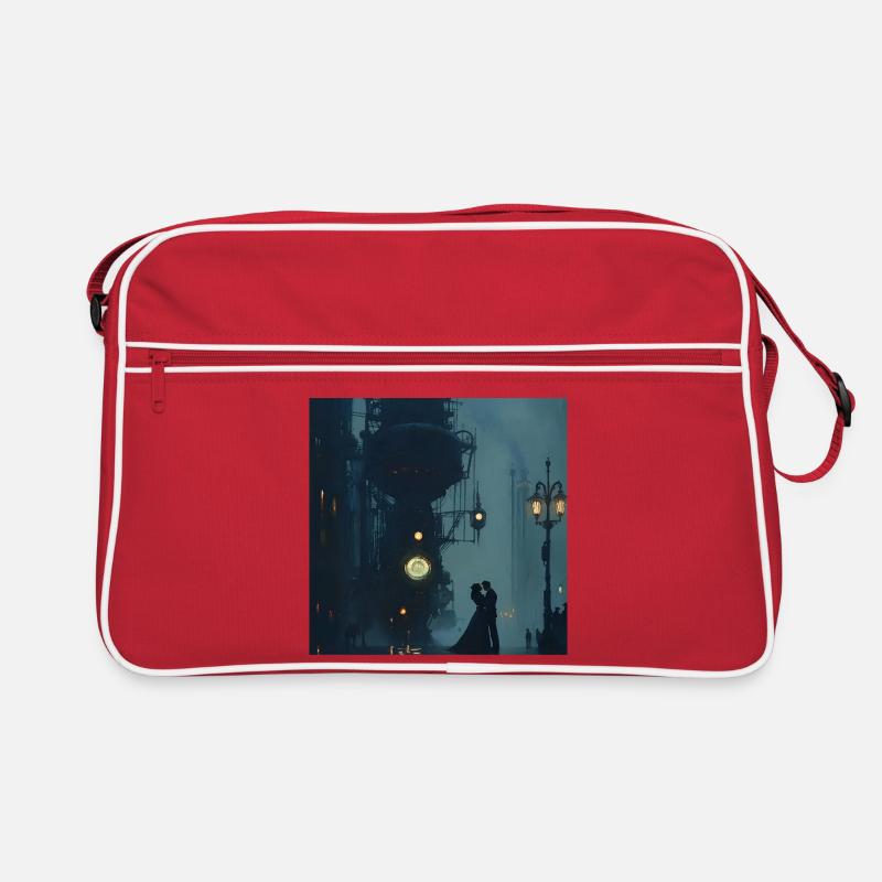 Romance sur un bateau à vapeur dans le brouillard - Sac Retro - rouge/blanc