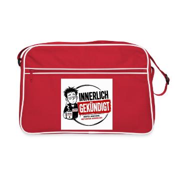 Innerlich habe gekündigt - Retro Tasche - Rot/Weiß - Vorne