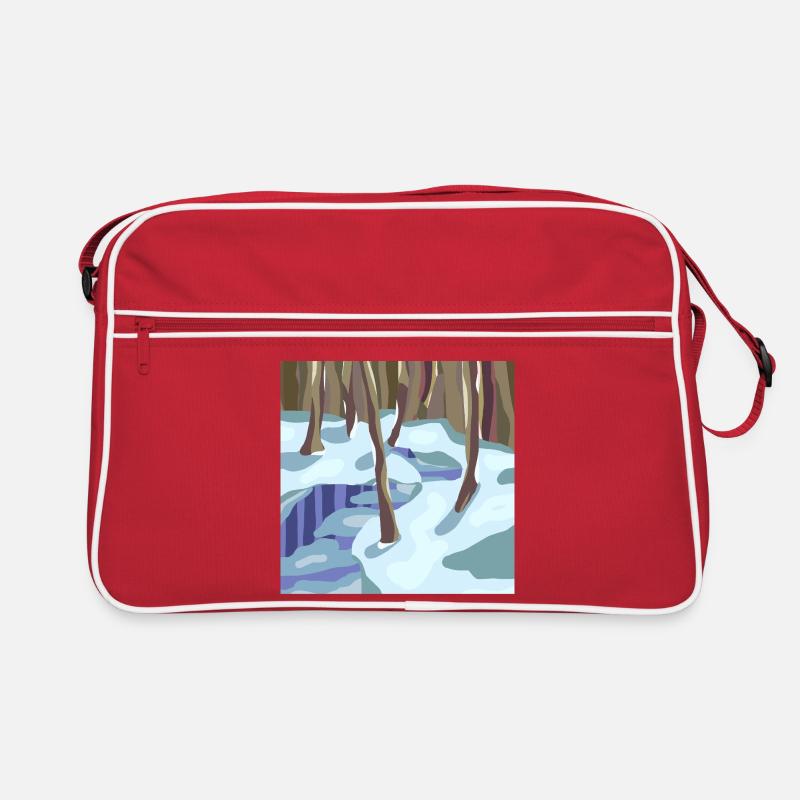 Winter Forest in Cold Shades Retro Bag