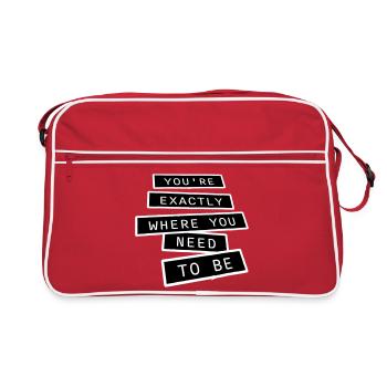 You're Exactly Where You Need To Be Inspiring - Retro Bag - red/white - Front