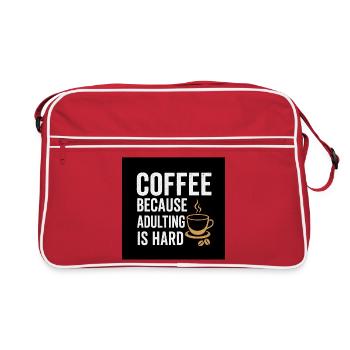 Coffee Because Adulting Is Hard - Retro Bag - red/white - Front