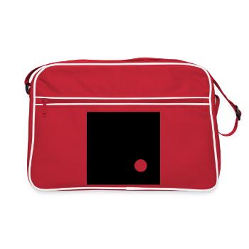 Cercle blanc sur carré noir - Sac Retro - rouge/blanc - Devant