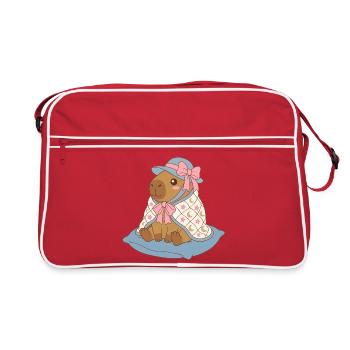 Nœud Moonstar Capybara Vintage – Cadeau douillet pour tout-petit - Sac Retro - rouge/blanc - Devant
