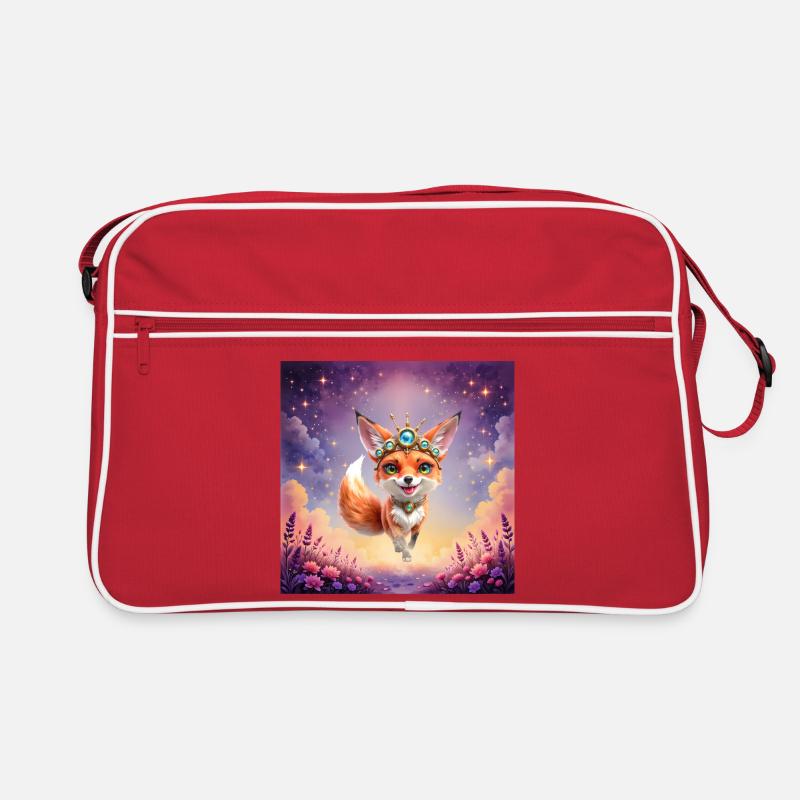 Fox with crown in stellar sunset Retro Bag