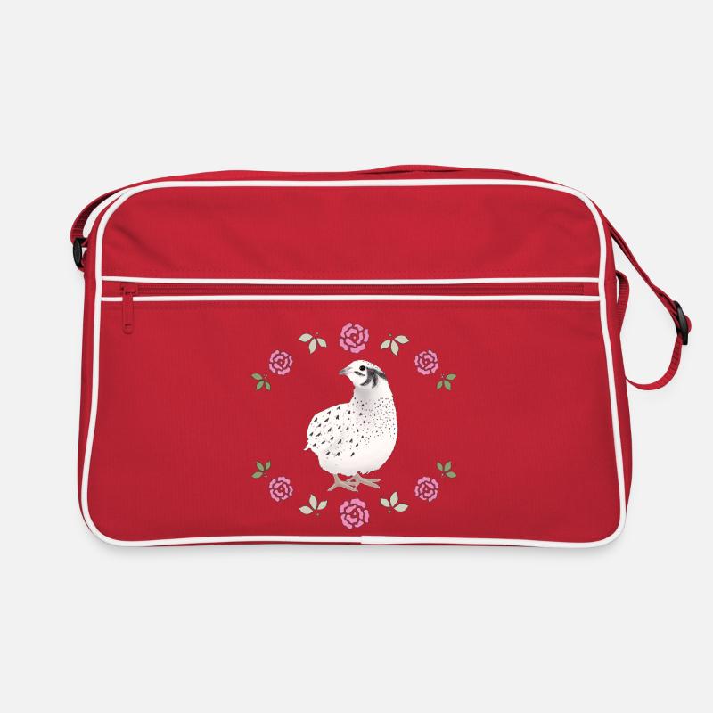 Vintage Quail Design with Roses Retro Bag