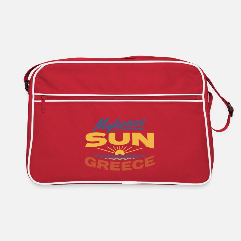 Mykonos Soleil Grèce Coucher de soleil Tee Sac Retro