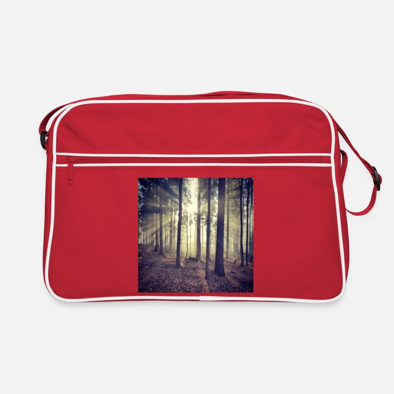 Sonnenstrahlen Waldlicht Retro Tasche