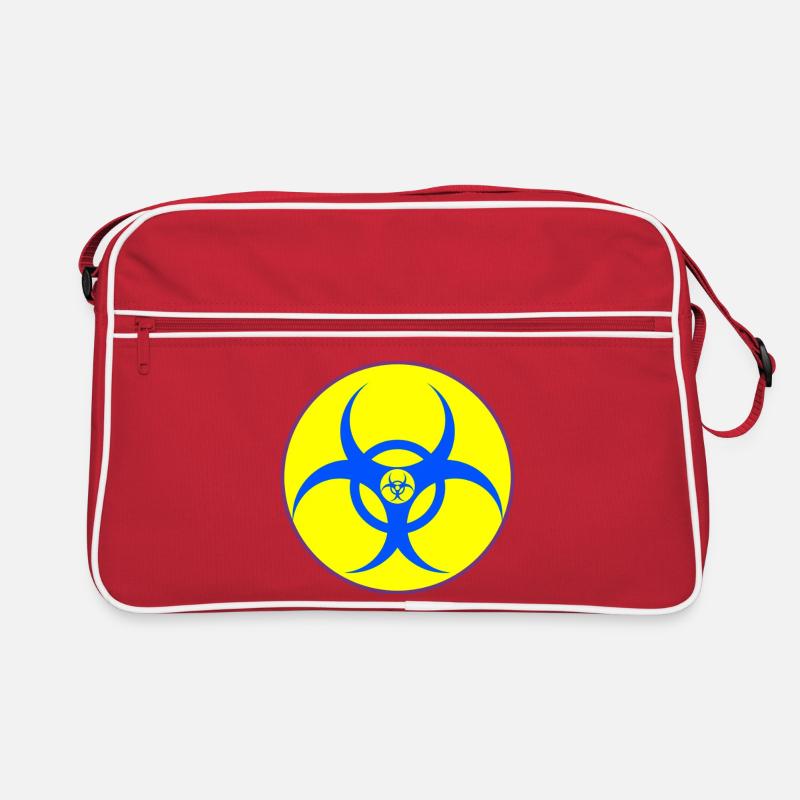 Elektrisch Blauer Biohazard-Wappen Retro Tasche