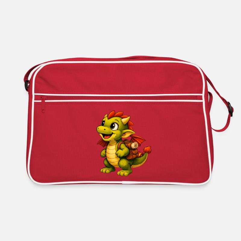 Kleiner Drachen mit Rucksack Retro Tasche