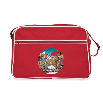 Rundstadt Festszene - Retro Tasche - Rot/Weiß - Vorne