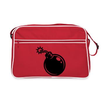 Icône de la bombe - Sac Retro - rouge/blanc - Devant