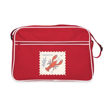 Aragosta Stempelkunst Lobster - Retro Tasche - Rot/Weiß - Vorne
