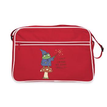 Je lance Sort de Disparaître Magicien Grenouille Drôle - Sac Retro - rouge/blanc - Devant