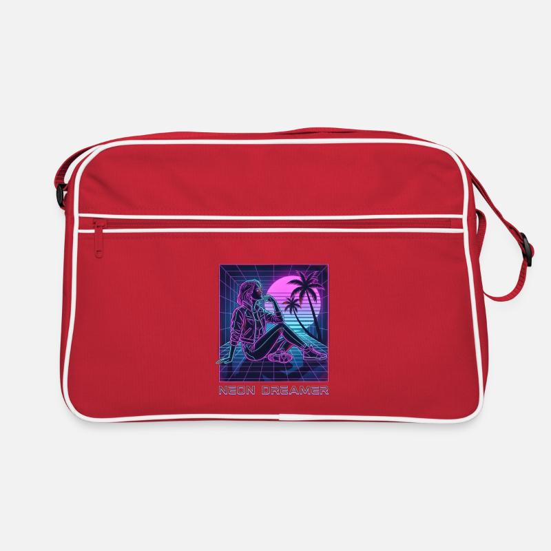 Neon-Träumer auf dem Raster Retro Tasche