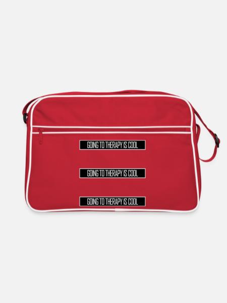 Going To Therapy Is Cool Funny Mentally Healthy - Retro Bag - red/white - Front