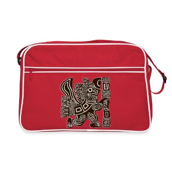 Guerrier Aztèque Aigle Ancien Totem Tribal - Sac Retro - rouge/blanc - Devant