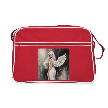 Himmelsengel in Weiß - Retro Tasche - Rot/Weiß - Vorne