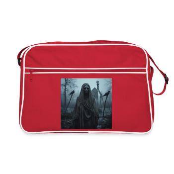 Baba Jaga, die dunkle Hexe – Dunkle Fantasy - Retro Tasche - Rot/Weiß - Vorne