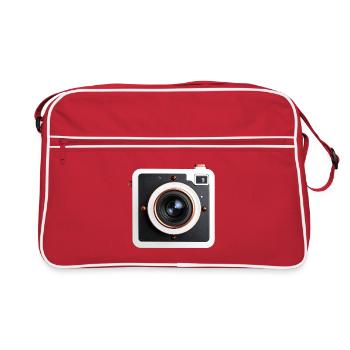 Retro Square Camera Copper Accents - Retro Bag - red/white - Front