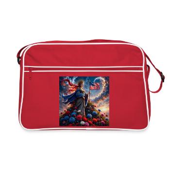 Floral goddess with American flag - Retro Bag - red/white - Front