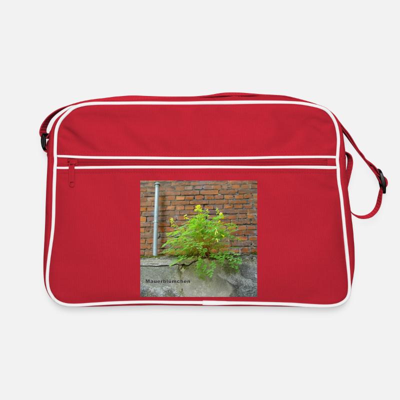 Mauerblümchen am Mauerwerk Retro Tasche
